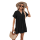 thumbnail image 5 of Vestido Negro de Corta con Escote en V y Bajo con Volantes, Talla XXL, 5 of 10