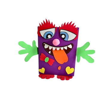 4E's Novelty DIY Monster Valentines Card Box Kit for Kids, Classroom Craft Activity