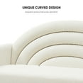 thumbnail image 4 of Relax & Rejuvenate Vibrant Linum Linen Upholstered Rainbow 3-Seater Armchair Loveseat, Cream, 4 of 10