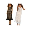thumbnail image 2 of Gupgi Women's Midi Slim Evening Dress Sleeveless Open Back Ruffle Hem Lace Cami Dresses, 2 of 9