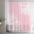 thumbnail image 5 of Shower Curtains for Bathroom-36"x72",Abstract White Coral on Pink Waterproof Bath Curtain Grommet Shower Curtain Set with Hooks, 5 of 9