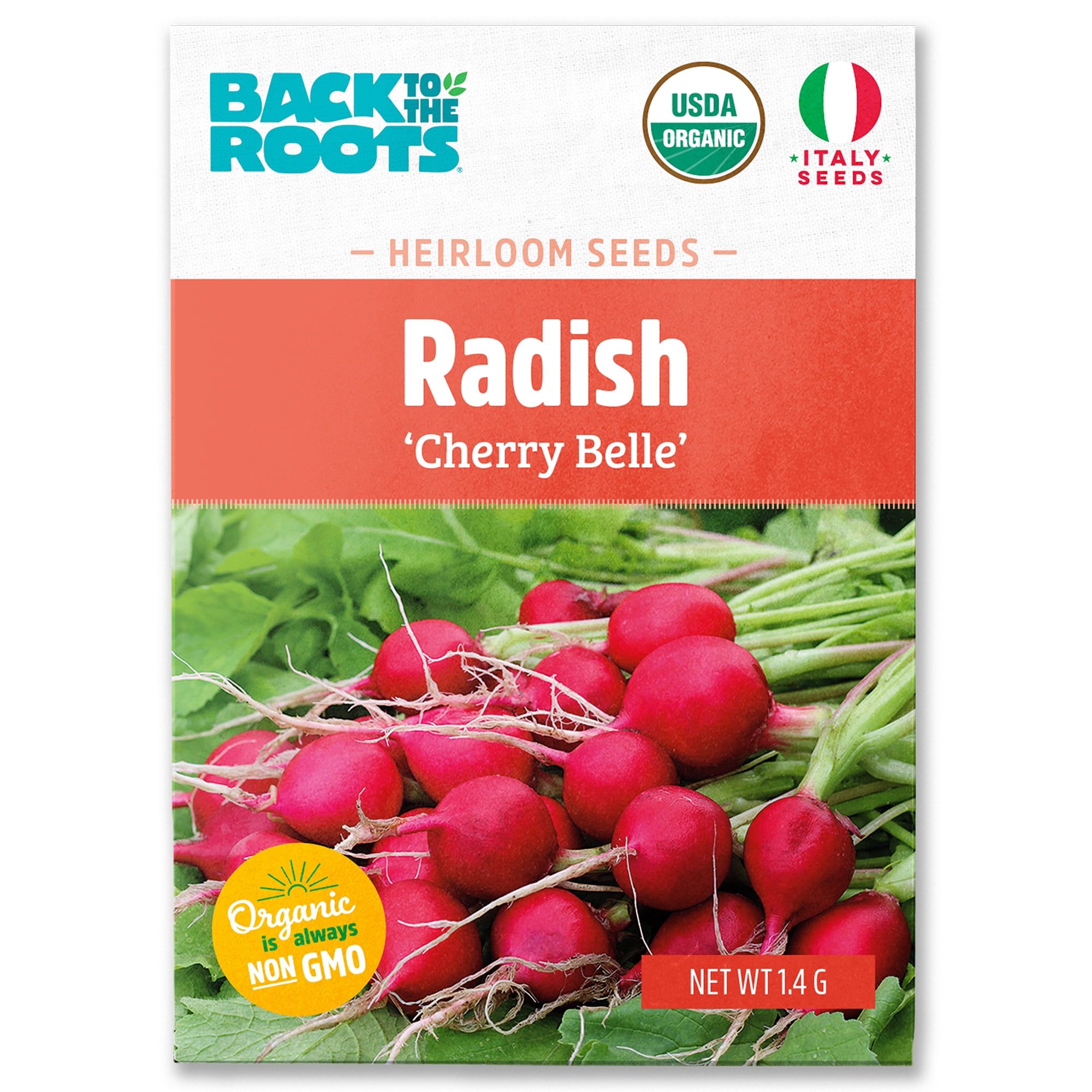 Back to the Roots Organic Radish 'Cherry Belle', 1 Seed Packet