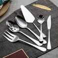 thumbnail image 2 of Stainless Steel Titanium Plated Flatware Serving Set 6 Pieces, 5 Serving Pieces of 45 Pieces Flatware With 1 Cake Server, Serving Silverware Set, 2 of 6