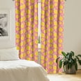 thumbnail image 2 of Ambesonne Lemons Curtains, Sour and Juicy Fruit, Pair of 28"x84", Earth Yellow Pastel Pink, 2 of 5