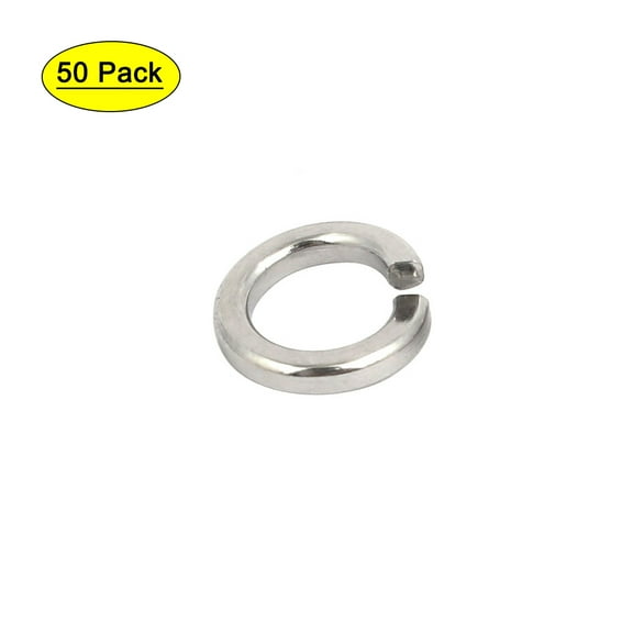 M6 304 Stainless Steel Split Lock Washer Silver Tone 50pcs