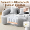 thumbnail image 7 of 104.7" Cloud Sectional Sofa, L-Shaped Chenille Fabric Modular Couch with Deep Memory Foam Seat, No Assembly Modern Curved Couch for Living Room, Grey, 7 of 7