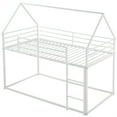 thumbnail image 4 of Aukfa Metal Bunk Bed Twin over Twin, House Shape Loft Bed for Kids Teens Bedroom, White, 4 of 8