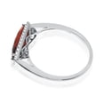 thumbnail image 3 of 14K White Gold Elongated Baguette Garnet and Diamond Ring, 3 of 3