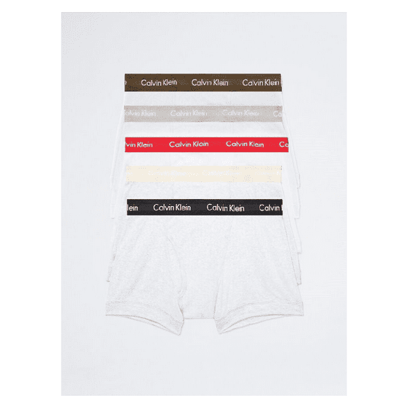 CALVIN KLEIN Men's NB1897-926 Cotton Classic Fit 5- Pack Trunks, White, 2XL