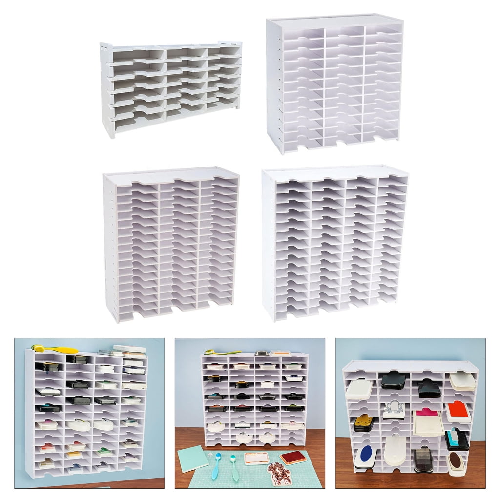 CIYISON Multifunctional 18/36/51/60 Grids Inkpad Organizers for Craft Wall or Desk Storage with Stainless Steel Hook Designs