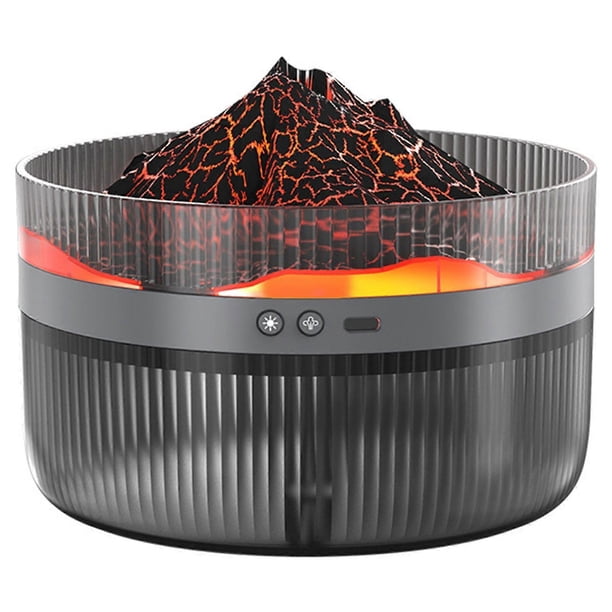 2L Volcano Aroma Diffuser with Flame Effect Lights, Large Mist Humidifier & Essential Oil Diffuser for Home Office Hotel