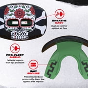 SafeJawz Lip Guard, Football Mouth Guard with Detachable Strap, Adults and Junior (Black Fangz)