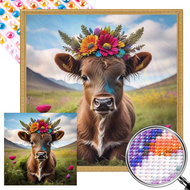 5D DIY Taladro Parcial AB Diamante Pintura Buey 45x45cm