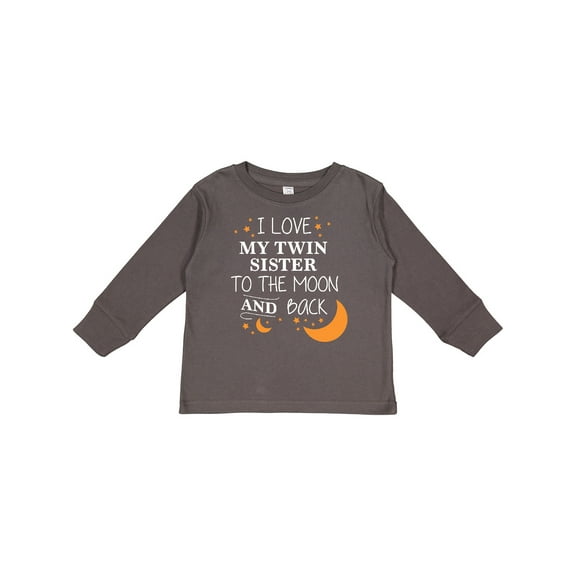 Inktastic I Love My Twin Sister To The Moon and Back Boys or Girls Long Sleeve Toddler T-Shirt