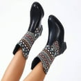 thumbnail image 3 of Oyedens Bohemia Mid Calf Cowboy Boots for Women Ethnic Heels Wide Calf Cowgirl Riding Boots, 3 of 8