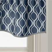 Curtainworks Morocco Scallop Valance Navy, Indoor, 100% Polyester, 58W x 14L, 1 Piece, Adult