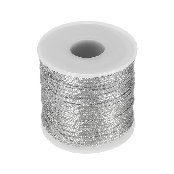 Uxcell Metallic Cord 3mm 109 Yards Metallic Ornament String Silver
