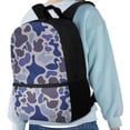 thumbnail image 4 of Binienty Blue Purple Duck Camo Kids Backpack for 4th Grade Elementary School 17 Inch Large Capacity Bookbag with Customizable Shoulder Straps Front Storage Pocket Students Travel, 4 of 6