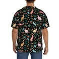 thumbnail image 5 of Vsdgher Cute Rabbit And Flower Print Men's Wrinkle Free Untucked Cuban Shirt Business Casual Button Down Shirts Short Sleeve Shirt, 5 of 7