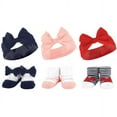 thumbnail image 2 of Hudson Baby Infant Girl 12Pc Headband and Socks Giftset, Red Blue Bows Red Chambray, One Size, 2 of 3