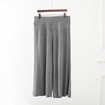 thumbnail image 2 of Women's Wide Leg Palazzo Pant Lounge Cropped Pants with Pockets Summer Light Weight Comfy Pajama Yoga Capri Pants Dark Gray, 2 of 6