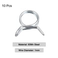 thumbnail image 3 of Double Wire Spring Hose Clamp, 65Mn Steel 10mm Fuel Line Silicone Tube Spring Clips, Silver Tone, 10 Pack, 3 of 6