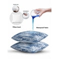 thumbnail image 6 of Outdoor Pillows Waterproof, Navy Blue Coastal Palm Leaves Throw Pillows with Inserts Included, Summer Botanical Tropical Indoor Outdoor Decorative Lumbar Pillow for Bed/Couch/Patio 12"x20", 2Pcs, 6 of 8