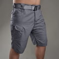 thumbnail image 3 of Men's Cargo Shorts Elastic Waist Drawstring Shorts Relaxed Fit Hiking Casual Classic Travel Big and Tall Camo Cargo Short Multi Pocket Quick Dry Pants,Gray M, 3 of 5