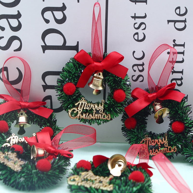 Dollhouse Miniature Christmas Garland Wreath Model DIY Accessories Decor Toy