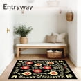 thumbnail image 3 of ODIKA 2'x3' Machine Washable Non-Slip Area Rug, Vintage Christmas Ornament Medley with Starburst Accents High Traffic Rug, Black, 733383, 3 of 7
