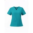 thumbnail image 6 of Dodo - Women's V-Neck Teal Scrub Top - Comfortable Workwear - 2XL, 6 of 7