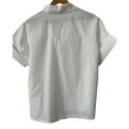 thumbnail image 3 of Cotton Womens Blouses Shirt White Blouses Shirts Casual Solid Soft Shirts Loose-fit Clothing for School Office, 3 of 9