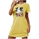 thumbnail image 2 of Camisón corto de talla grande para mujer, camisón de manga corta con estampado de pecho a la moda, camisón para mujer, 2 of 5