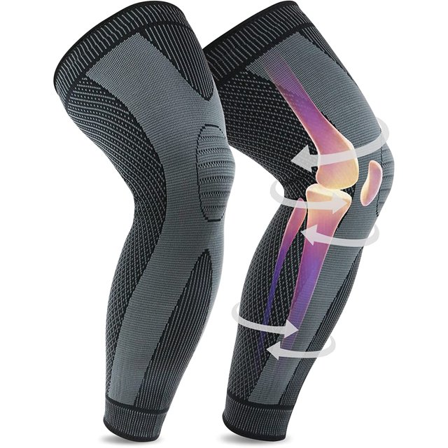 (M) Rodillera deportiva extendida, rodillera de compresión elástica antideslizante transpirable para deportes, correr, desgarros de menisco, artritis médica
