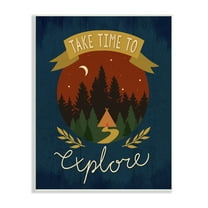 Stupell Industries Time To Explore Woodland Adventure Nighttime Scene Graphic Art Unframed Art Print Wall Art, Design by Louise Allen