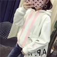 thumbnail image 6 of HAPIMO Sales Sweatshirt for Women Casual Pocket Pullover Tops Solid Color Long Sleeve Relaxed Fit Womens Cap Rabbit Ears Hoodie Sweatshirt Teen Girls Clothes White M, 6 of 7