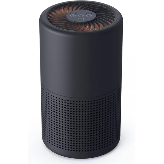 Air Purifiers for Bedroom, H13 True HEPA Air Filter, Quiet Air Cleaner With Night Light, Portable Small Air Purifier for Home, Office, Living Room Black