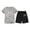 Grey, variant on Girls Summer Outfits Floral Print Short Sleeve Clothes Cotton Outfits Short T-Shirt Shorts Set 2pcs Clothes Set Little Girls