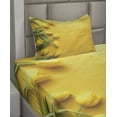 thumbnail image 2 of Ambesonne Yellow Fitted & Top Sheet Set with Sham, Tulip Flowers Garden, Yellow Green, 2 of 4