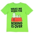 thumbnail image 3 of Peanuts Boys' Snoopy Wake Me When The Boring Is Over Graphic T-Shirt, 3 of 3