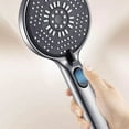 thumbnail image 5 of Tuphregyow 5 Mode Turbo Shower Head with Water Heater Filter for Home Bath One Press Pressurized Water Stop Function and Adjustable Nozzle Gray, 5 of 7