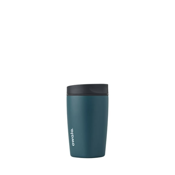 Vaso de café Owala SmoothSip Slider, aislante, 350 ml, gris y azul
