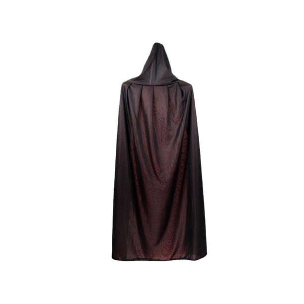 Disfraz de Cosplay de capa larga Unisex para adultos, capa exquisita transpirable amigable con la piel, vestido elegante con sombrero/cuello alto Disfraces de disfraces rojo negro/bicapa 90 cm Qarigey AP012550-02