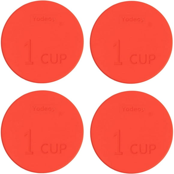 shiyou-Silicone Bowl Lids fit Pyrex Glass Bowls 7202-PC 1 Cup, Silicone Bowl Lids fit Anchor Hocking Glass Bowls 7202-PC 1 Cup,Replacement Lids 3.8in(4 Pack Red)(Container not Included)
