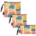 thumbnail image 2 of Haosy 3 Pack Reusable Ziploc Bags BPA Free Healthy Food Storage Bag Leakproof Sandwich Snack Freezer Bags Colorful Line Doodle Squares, 2 of 7
