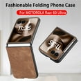 thumbnail image 7 of for Motorola Razr+ 2024 Luxury Case, PU Leather + PC Lightweight Slim Fit Anti-Scratch Classic Shockproof Protective Thin Phone Cover for Motorola Razr+ 2024, Brown, 7 of 7