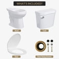 thumbnail image 3 of Two-Piece Round Toilet 19" Extra Tall Height, 12" Rough-In, Powerful 1.28 GPF Siphonic Flush, Quiet Soft Close Seat, Comfort Height Bathroom Toilet for Elderly, Adults & Mobility Support, White, 3 of 6