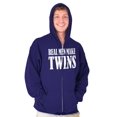thumbnail image 5 of Funny New Father Real Men Make Twins Zip Hoodie Sweatshirt Men Brisco Brands 3X, 5 of 6