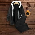 thumbnail image 4 of cfhntfmh Womens 2 Piece Outfits Sherpa Fleece Hoodie Sweatsuit Sets Hoodie Jackert with Fuzzy Warm Pants Lounge Sets, 4 of 7