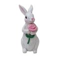 thumbnail image 2 of Adorno de jardín de resina de conejo de Pascua | Escultura decorativa en patio exterior | Decoración primaveral artesanal | Acabado blanco | 1 Pieza | 12x6x5cm | Arte artesanal único, 2 of 6